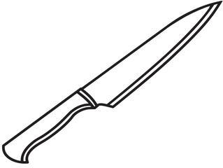 Sharp Minimal Knife Icon in Line Vector Style