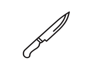 Modern Flat Knife Symbol in 2D Line Design