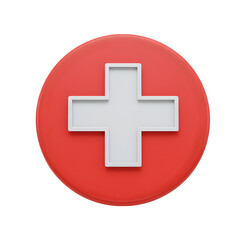 Obraz premium Swiss cross emblem 3d rendered, isolated on transparent background