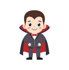 Cartoon vampire character in suit and cape costume