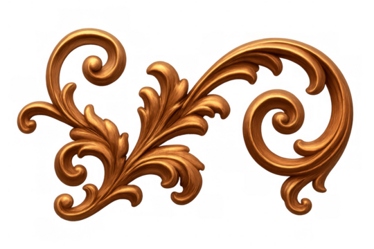 Luxurious golden floral ornament blooming, spreading intricate patterns with delicate curves against transparent backdrop - Powered by Adobe