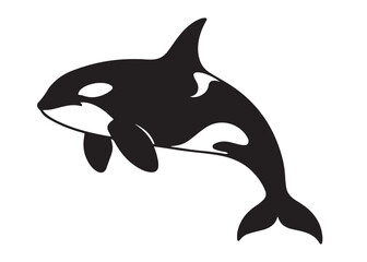 orca logo silhouette vector, killer whale orca logo silhouette, orca killer whale logo vector illustration, black silhouette of orca whale logo silhouettes vector on a white background
