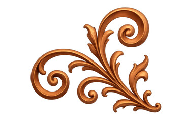 Golden floral ornament with transparent background, creating an elegant and decorative design element