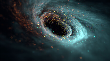 Fototapeta premium A mesmerizing vortex of cosmic dust and starlight swirls in the vast expanse of space