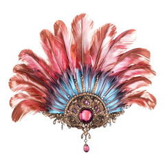 Retro flapper headpieces with vintage isolated on transparent background