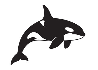 orca logo silhouette vector, killer whale orca logo silhouette, orca killer whale logo vector illustration, black silhouette of orca whale logo silhouettes vector on a white background