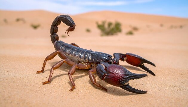 Close-up of a scorpion in the desert