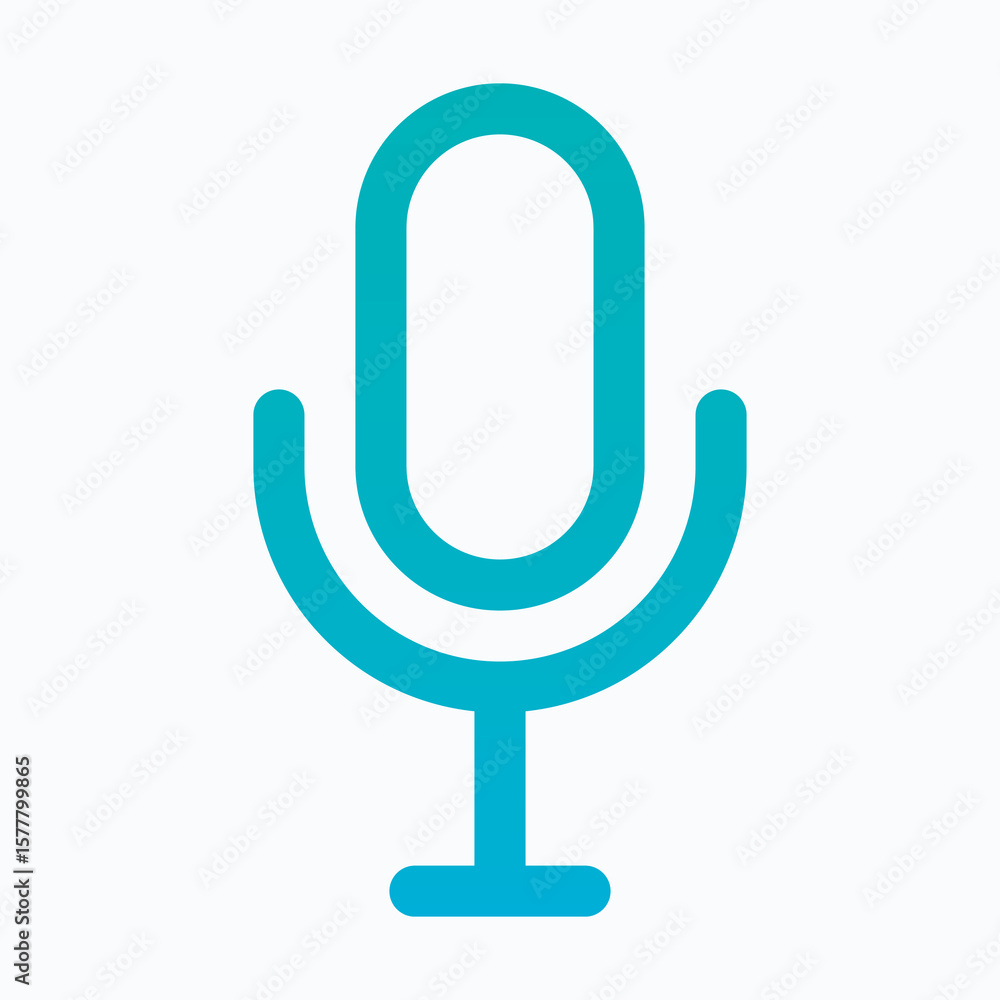 Poster microphone lineal gradient icon for user interface, isolated vector icon.