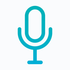 Microphone Lineal Gradient Icon For User Interface, Isolated Vector Icon. 