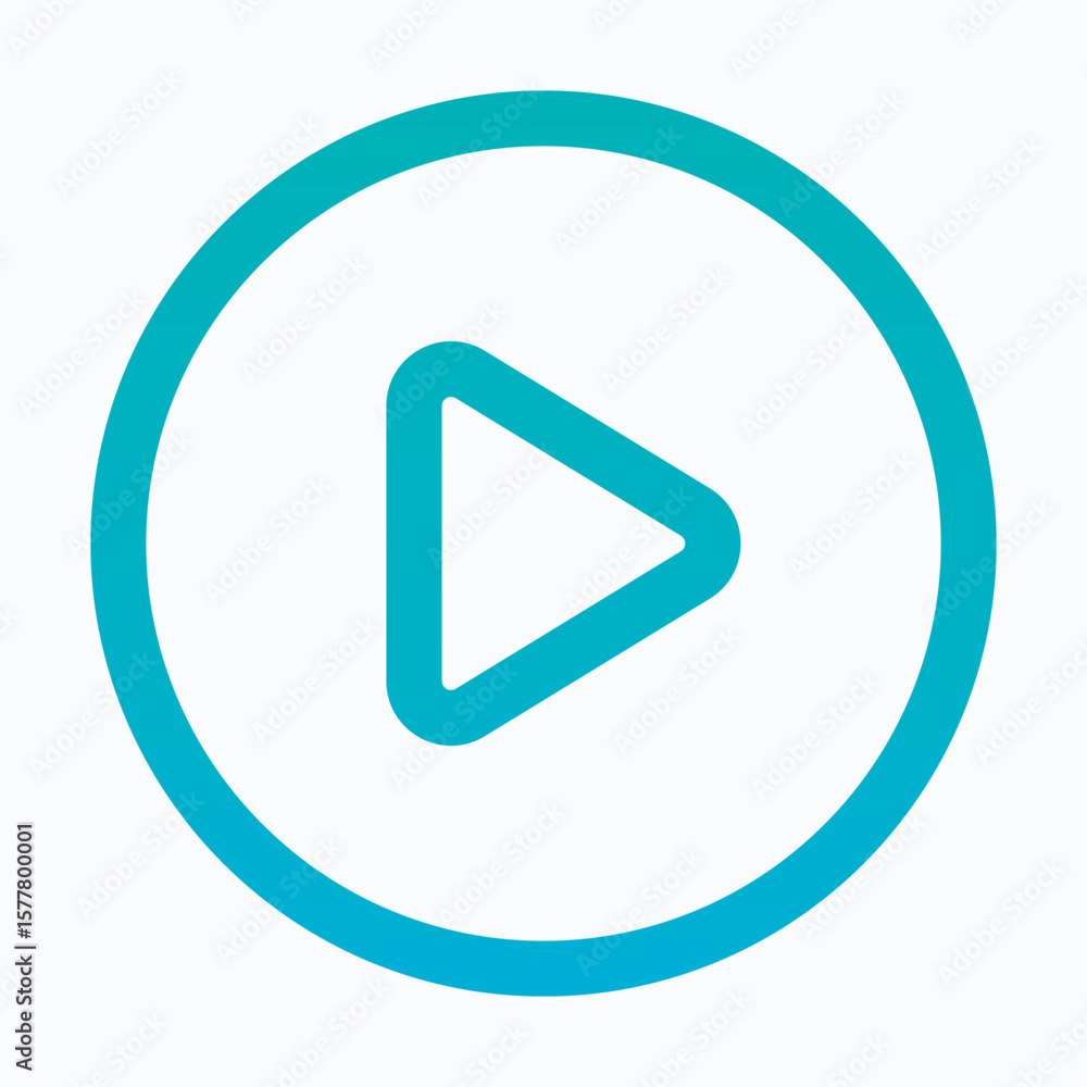 Poster play button lineal gradient icon for user interface, isolated vector icon.