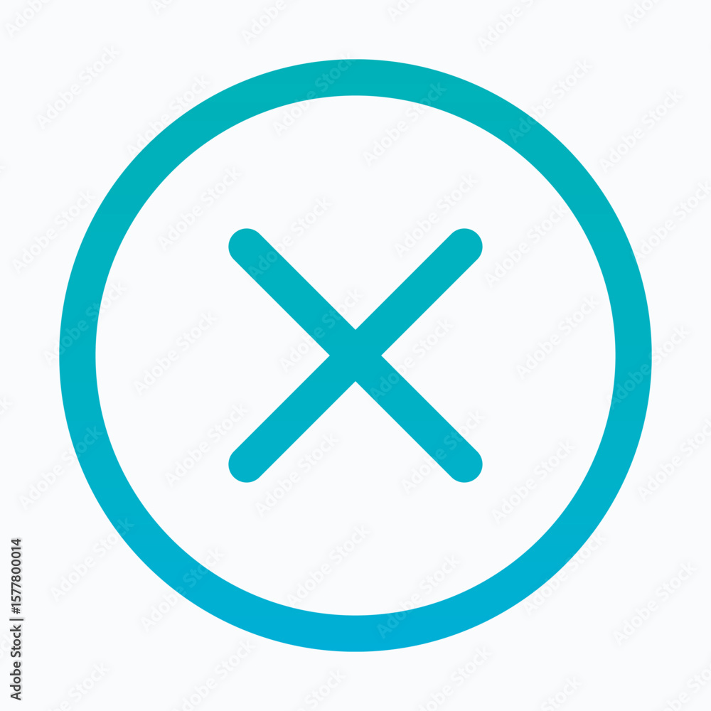 Poster cross lineal gradient icon for user interface, isolated vector icon.