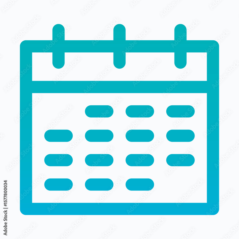 Poster calendar lineal gradient icon for user interface, isolated vector icon.