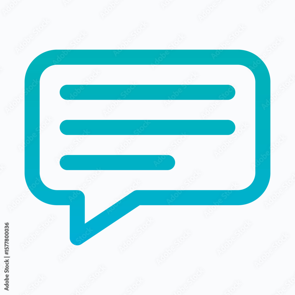 Poster chat box lineal gradient icon for user interface, isolated vector icon.