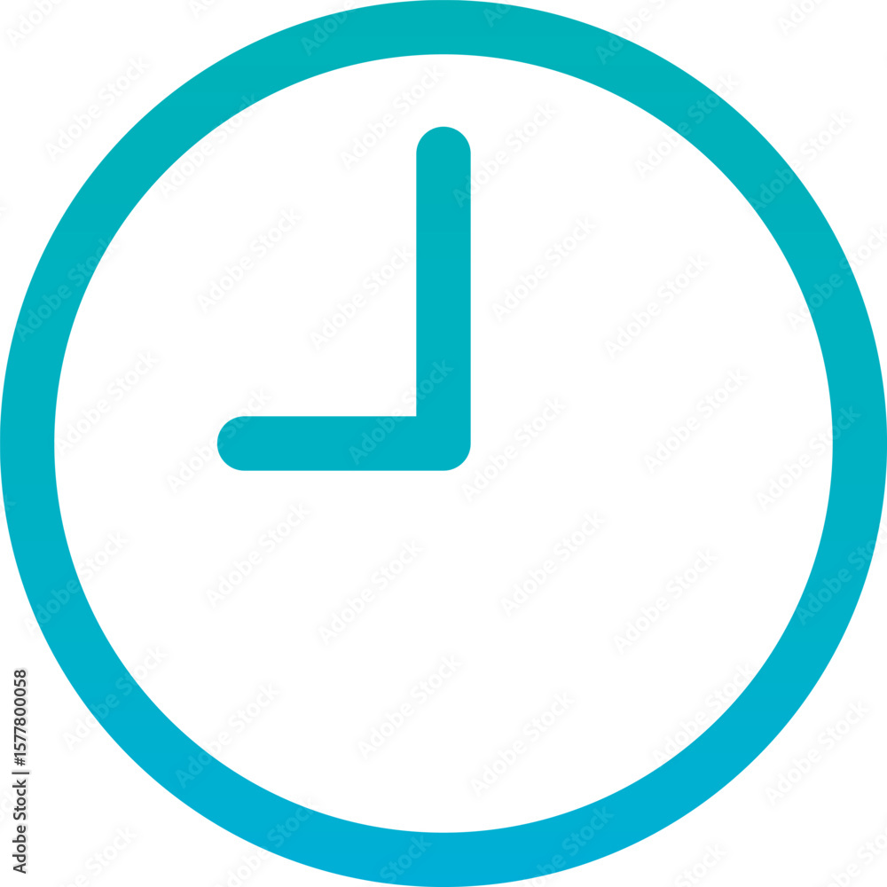 Poster clock lineal gradient icon for user interface, isolated vector icon.