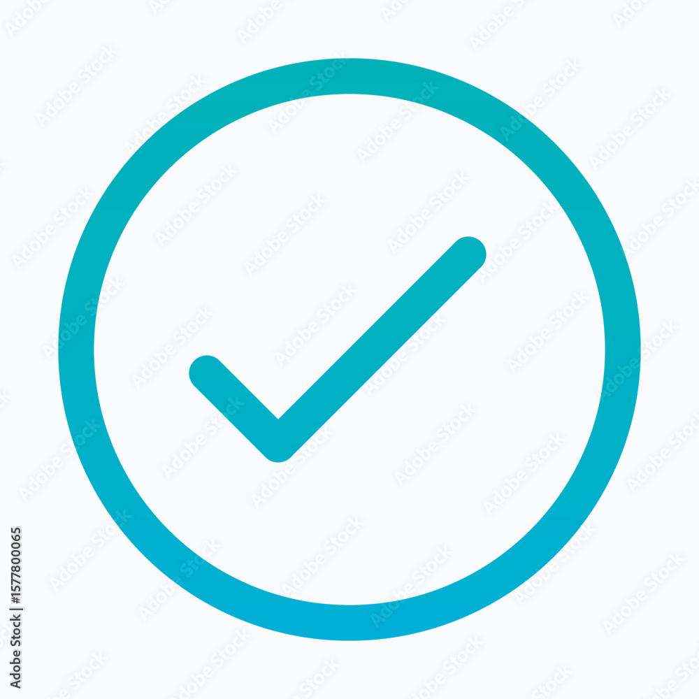 Poster check mark lineal gradient icon for user interface, isolated vector icon.
