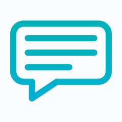 Chat Box Lineal Gradient Icon For User Interface, Isolated Vector Icon. 