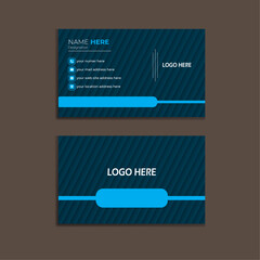 Modern Corporate Business Card Template with Blue and Gray Geometric Design