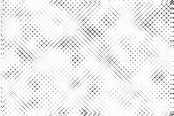 Grunge halftone gradient texture. Faded grit noise background. Sandy gritty wallpaper. Retro pixelated backdrop. Black and white anime or manga comic overlay. Vector graphic design textured halftone.