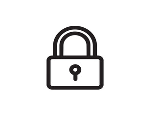 Modern Lock Icon in Minimalist Line Style Design