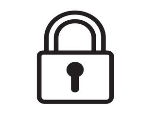 Elegant Lock Symbol in Simple Line Art Style