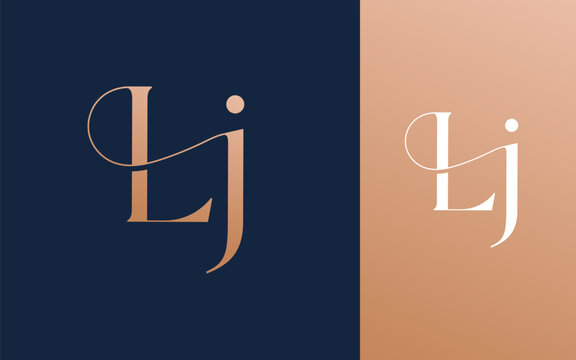 Initial letter LJ JL logo design vector illustration for couple, wedding, and business