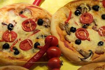 Delicious handcrafted pizzas showcasing vibrant toppings and flavors