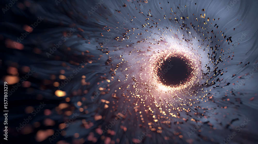 Poster a mesmerizing vortex of light and energy swirls into a dark abyss, creating an abstract dreamscape