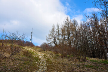 Hiking trail to Mount Giarolo, Alessandria, Piedmont, Italy
