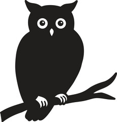 owl with tree vector art