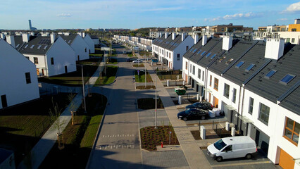 Fototapeta premium Modern area houses streets townhouse nature city