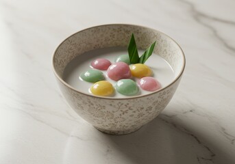 Delicious Bubur Mutiara Colorful Sweet Rice Balls in Coconut Milk