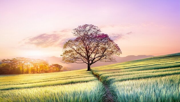 nature pages color in field way tree and grash
