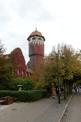 Fototapeta premium Water tower in the center of Svetlogorsk, Kaliningrad region