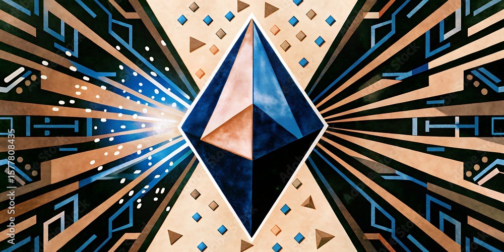 Poster an abstract geometric pattern with bold lines and vibrant colors creates a striking visual.