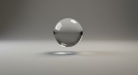 Transparent sphere against a neutral background.