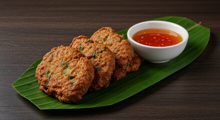 Delicious Thai Tod Mun Pla - Fish Cakes with Spicy Dipping Sauce