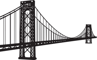 Obraz premium Golden Gate styleOld stone bridgeModern suspension bridgeBridge with city skyline background