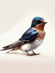 Obraz premium Detailed Illustration of a Barn Swallow Bird on a Simple Background