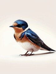 Fototapeta premium Detailed Illustration of a Barn Swallow Bird on a Simple Background