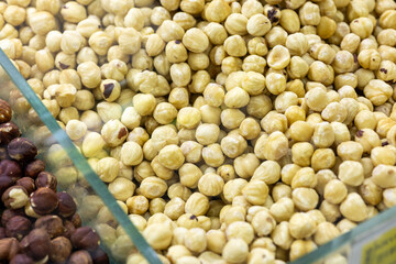 nuts in the market close up