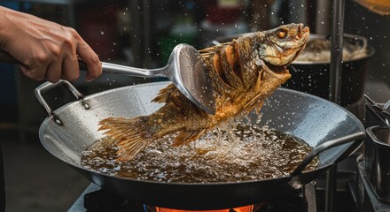 Deep Fried Fish in a Wok A Culinary Delight