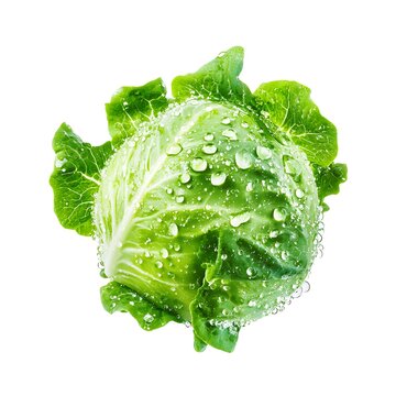 Fresh cabagge with water droplet isolated on a white background.