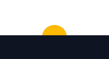 Minimalist Sunrise Over the Horizon Illustration