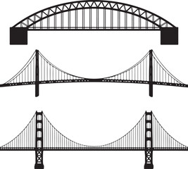 Fototapeta premium Golden Gate styleOld stone bridgeModern suspension bridgeBridge with city skyline background