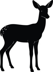 standing roe deer silhouette vector