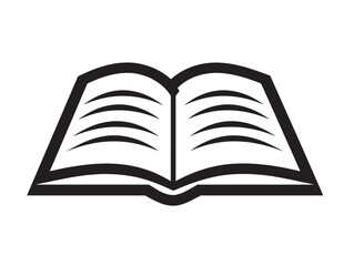 Minimalist Open Book Icon 2D Vector Line Art
