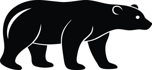 walking polar bear silhouette vector
