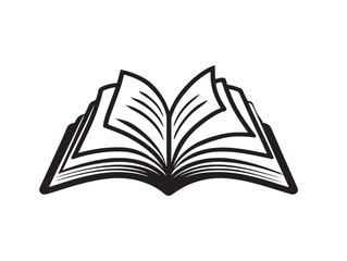 Modern Open Book Icon Vector Minimalist Artwork