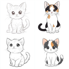 Obraz premium set of funny cats