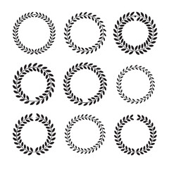 Vector set of laurel wreath labels, icons, and design elements for sale and quality badges